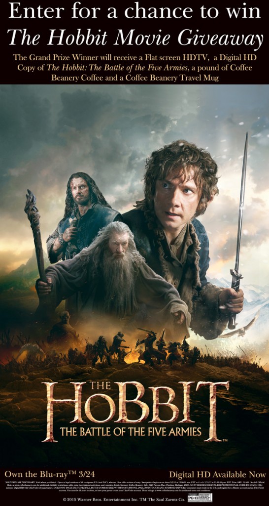 Coffee Beanery’s The Hobbit The Battle of the Five Armies Movie Sweepstakes