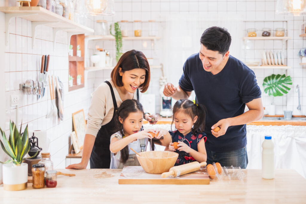 Family Cooking Breakfast